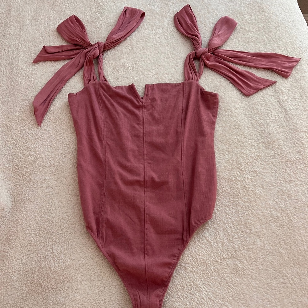 Free People pink bodysuit